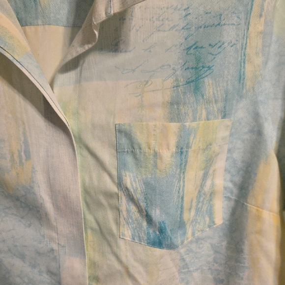 Chico's Pastel Blue and Yellow Shirt - Picture 4 of 11